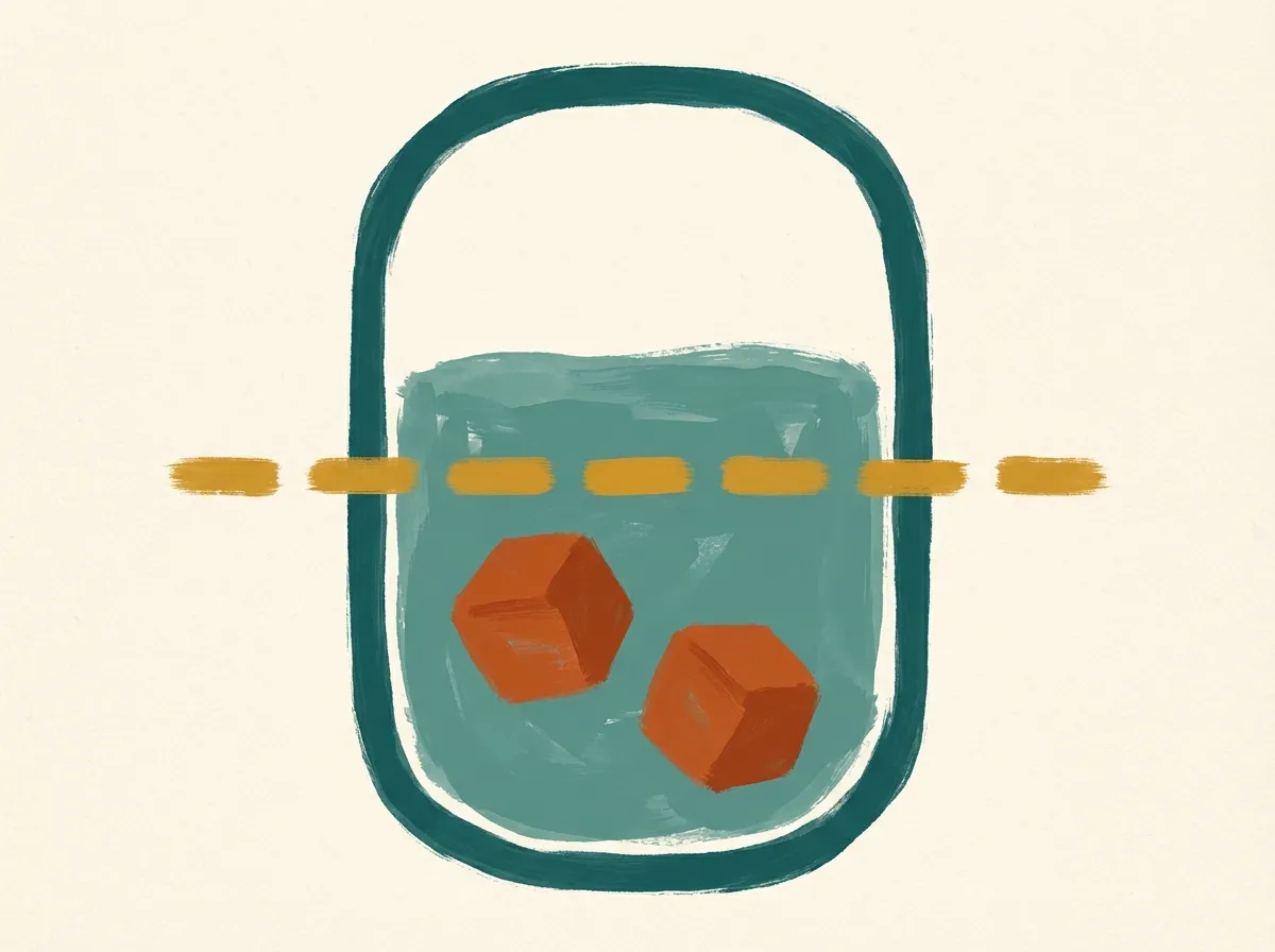 Side view of a pressure cooker showing the correct two-thirds maximum fill level with food and liquid below the line