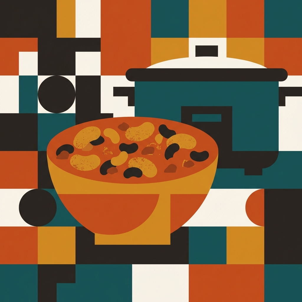 Slow cooker chili illustration