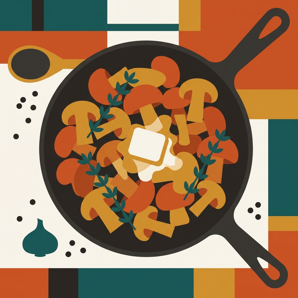 Stovetop Garlic Butter Mushrooms illustration