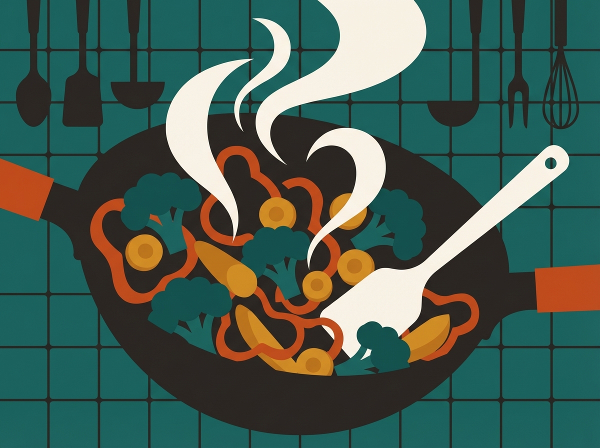 Stovetop Vegetable Stir-Fry illustration